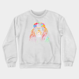 A Colorfully Dressed Lion Crewneck Sweatshirt